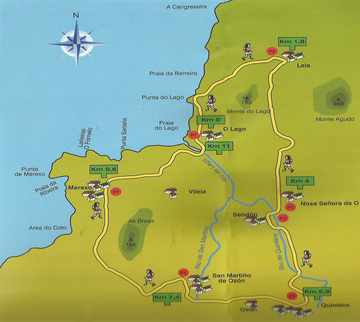 Mapa ruta playa do Lago